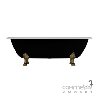 Окрема овальна ванна на левових ніжках Amidicon Olimpia 180 чорна глянсова, ніжки в асортименті