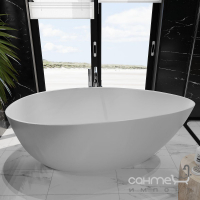 Овальная отдельностоящяя ванна Amidicon Santorini 166 белая глянцевая