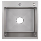 Квадратная кухонная мойка из нержавеющей сталь Lidz PVD H5050G 3.0/0.8 мм Brush Grey серая