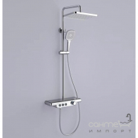 Змішувач-термостат для ванни з душовою стійкою Dusel Pour Chrome хром
