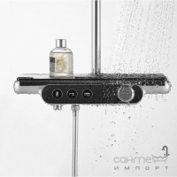 Змішувач-термостат для ванни з душовою стійкою Dusel Pour Chrome хром