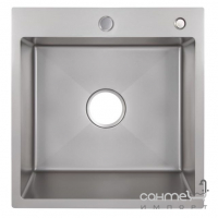 Прямокутна кухонна мийка з нержавіючої сталі Lidz PVD H6050G 3.0/0.8 мм Brush Grey сіра
