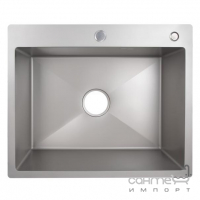 Прямокутна кухонна мийка з нержавіючої сталі Lidz PVD H6050G 3.0/0.8 мм Brush Grey сіра