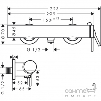 Смеситель для душа Hansgrohe Tecturis S 73622700 бронза