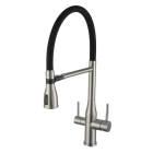 Змішувач для кухні з гнучким виливом та зливом для фільтрованої води Gappo G4399-75 нержавіюча сталь