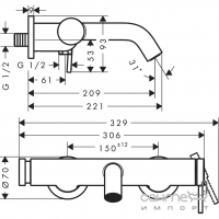 Змішувач для ванни Hansgrohe Tecturis S 73422000 хром