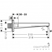 Излив 21 см Hansgrohe Tecturis E 73410140 бронза