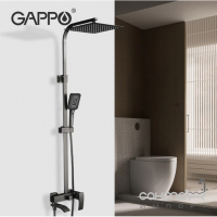 Душова стійка із змішувачем для ванни Gappo G2407-9 збройна сталь