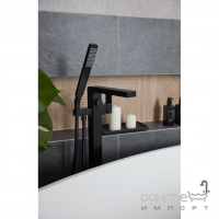 Смеситель для ванны напольный KFA Armatura Logon Black 5135-510-81 матовый черный