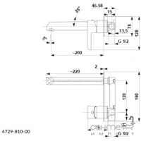 Змішувач для раковини прихованого монтажу KFA Armatura Angelit 4729-810-40 хром/білий, вилив 22 см
