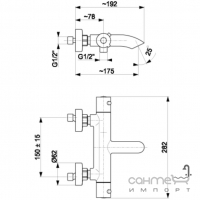 Змішувач-термостат для ванни KFA Armatura Moza Chrome 5734-010-00 хром