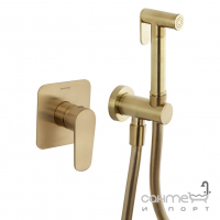 Гигиенический душ с смесителем скрытого монтажа Ramon Soler WC 364501OC матовое золото