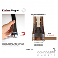 Змішувач для кухні з гнучким виливом Ramon Soler Kitchen 388801MA хром/чорний