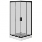 Квадратна душова кабіна без піддону AM.PM Gem W90UG-403-090BT профіль матовий чорний/прозоре скло