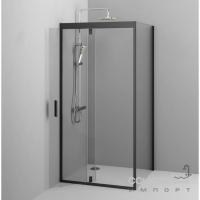 Квадратна душова кабіна без піддону AM.PM Gem W90UG-404-090BT профіль матовий чорний/прозоре скло