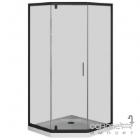 Пентагональна душова кабіна AM.PM Gem W90UG-405-090BT профіль матовий чорний/прозоре скло