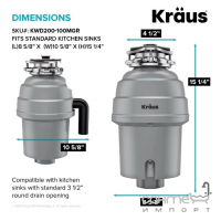 Измельчитель пищевых отходов с пневмокнопкой Kraus KWD200-100MGR