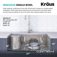 Кухонна мийка з аксесуарами Kraus Kore KWU110-27 нержавіюча сталь