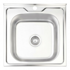 Квадратна кухонна мийка Wezer W5050 Satin 0,6 mm нержавіюча сталь сатин