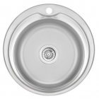 Кругла кухонна мийка Wezer 510 Decor 0,6 mm нержавіюча сталь декор