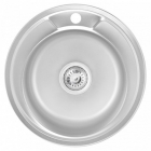 Круглая кухонная мойка Wezer 490 Satin 0,8 mm нержавеющая сталь сатин