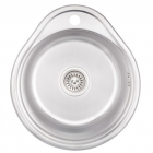 Кругла кухонна мийка Wezer 4843 Decor 0,8 mm нержавіюча сталь декор