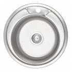 Круглая кухонная мойка Wezer 490 Decor 0,8 mm нержавеющая сталь декор