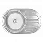Кухонна овальна мийка Wezer 7750 Satin 0,6 mm нержавіюча сталь сатин