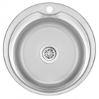 Кругла кухонна мийка Wezer 510 Decor 0,8 mm нержавіюча сталь декор