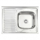Прямокутна кухонна мийка Wezer W8060R Polush 0,6 mm нержавіюча сталь сатін
