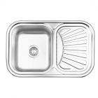Прямоугольная кухонная мойка Wezer 7549 Decor 0,8 mm нержавеющая сталь декор