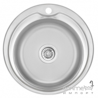 Кругла кухонна мийка Wezer 510 Decor 0,6 mm нержавіюча сталь декор