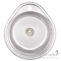 Кругла кухонна мийка Wezer 4843 Decor 0,8 mm нержавіюча сталь декор