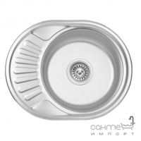 Овальна кухонна мийка Wezer 5745 Decor 0,8 mm нержавіюча сталь декор
