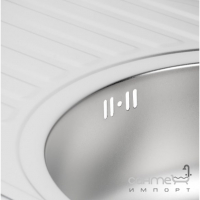 Кухонна овальна мийка Wezer 7750 Satin 0,8 mm нержавіюча сталь сатин
