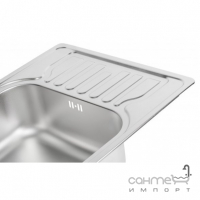 Прямокутна кухонна мийка Wezer 6350 Decor 0,8 mm нержавіюча сталь декор