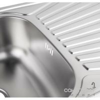 Прямокутна кухонна мийка Wezer 7549 Decor 0,8 mm нержавіюча сталь декор