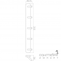 Вешалка с пятью крючками Аква Родос Capri 6655×5 хром