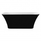 Прямоугольная отдельностоящая ванна Besco Assos S-Line Black and White 1600x700 черная