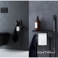 Гігієнічний душ із змішувачем, поличкою та тримачем для туалетного паперу AM.PM Like F0202622 матовий чорний