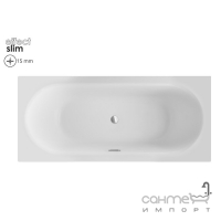 Прямокутна акрилова ванна із сифоном Besco Vitae Slim Plus 1500x750 біла