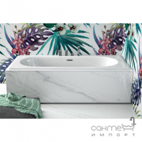 Прямоугольная акриловая ванна с сифоном Besco Vitae Slim Plus 1600x750 белая