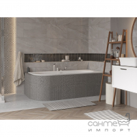 Ассиметричная акриловая ванна с сифоном Besco Avita Slim Plus 1500x750 белая, правая