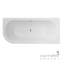 Ассиметричная акриловая ванна с сифоном Besco Avita Slim Plus 1700x750 белая, правая
