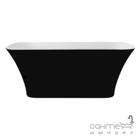 Прямоугольная отдельностоящая ванна Besco Assos S-Line Black and White 1600x700 черная