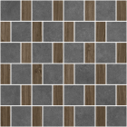 Керамогранитная мозаика под бетон с деревом 320х298 InterGres Harden М 04 18092 темно-серая