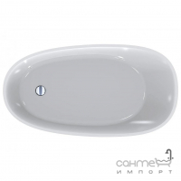 Овальна ванна з литого мармуру Miraggio Valeria 1400x740 Miramarble біла глянсова