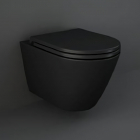 Підвісний безободковий унітаз Rak Ceramics Feeling RSTSC3901504 + RST23504A Matt Black матовий чорний