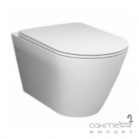 Безободковий підвісний унітаз з сидінням slim softclose Rak Ceramics Resort RST23AWHA+ RESC0004 білий