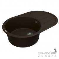 Овальна кухонна мийка з кварцового каменю на одну чашу з сушінням Vankor Easy EMO 02.78 кольори в асортименті